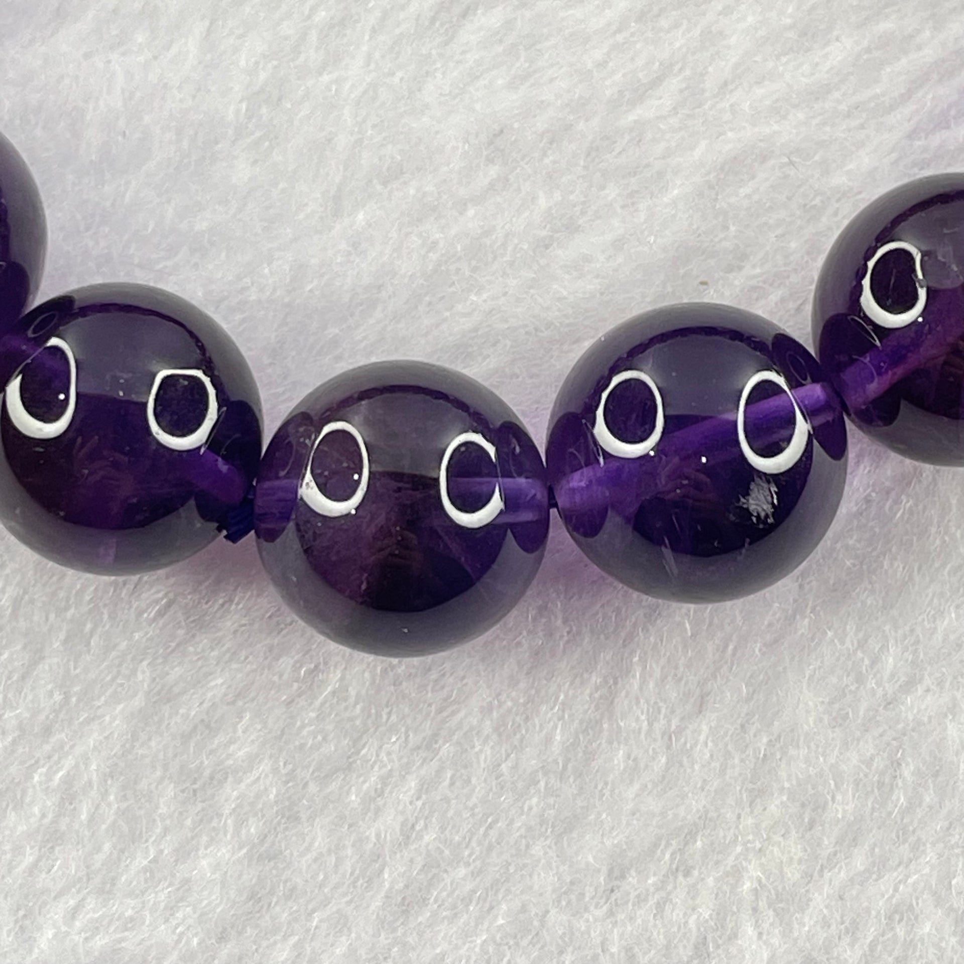 Good Grade Natural Amethyst Bracelet 50.30g 18cm 13.2mm 16 Beads - Huangs Jadeite and Jewelry Pte Ltd