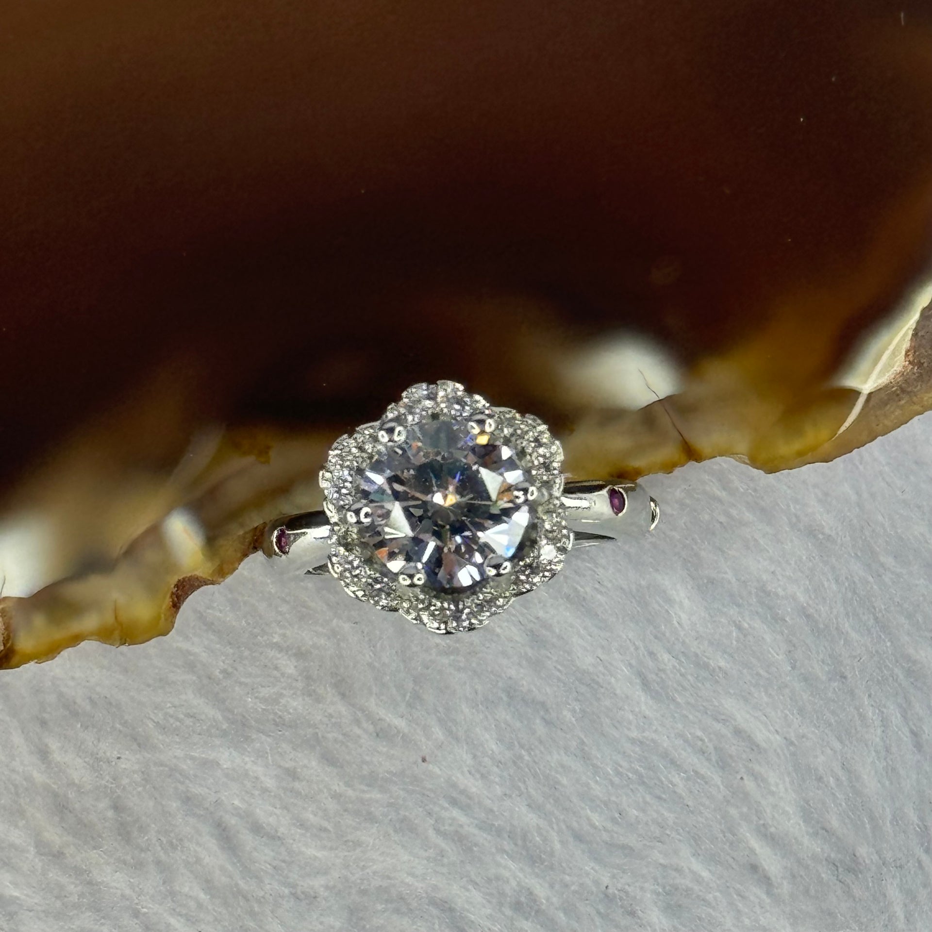 Cubic Zirconia in S925 Sliver Ring (Adjustable Size) 4.05g 8.5 by 4.0mm - Huangs Jadeite and Jewelry Pte Ltd