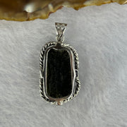 Natural Czech Republic Moldavite Meteorite Crystal in S925 Sliver Pendent 天然捷克陨石925银牌 8.05g 24.2 by 13.2 by 9.7mm - Huangs Jadeite and Jewelry Pte Ltd