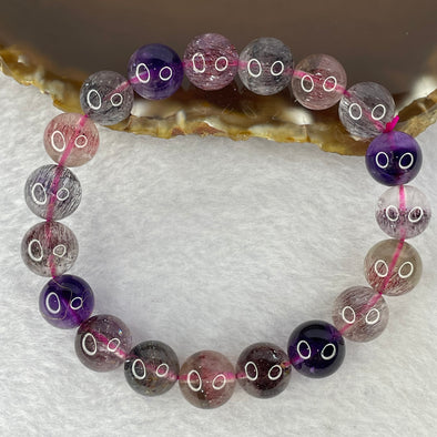 Good Grade Natural Super 7 Crystal Beads Bracelet 天然超级七水晶珠手链 32.96g 11.0mm 19 Beads - Huangs Jadeite and Jewelry Pte Ltd
