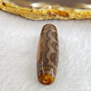 Natural Powerful Tibetan Old Oily Agate 5 Eyes Dzi Bead Heavenly Master (Tian Zhu) 五眼天诛 8.32g 39.3 by 11.6mm - Huangs Jadeite and Jewelry Pte Ltd