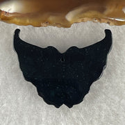 Type A Opaque Black Omphacite Butterfly Pendant Charm 5.11g 29.8 by 23.3 by 6.0mm - Huangs Jadeite and Jewelry Pte Ltd