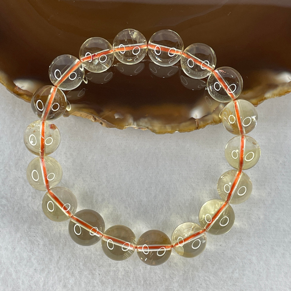 Certified Above Average Grade Natural Yellow Citrine Crystal Beads Bracelet | 11.8mm Golden Merchant's (38.99g | 17cm Wrist Sizing | 18 Beads)