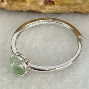 Type A Semi Icy Lavender with Green Cabochon Jadeite in S925 Sliver Ring (Adjustable Size) 1.20g 5.1 by 3.5mm - Huangs Jadeite and Jewelry Pte Ltd