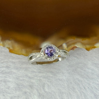 Natural Amethyst In 925 Sliver Ring 2.13g 4.8 by 4.6 by 2.5mm US 5.75 / HK 12.5 - Huangs Jadeite and Jewelry Pte Ltd