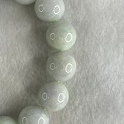 Type A Light Green Light Lavender Jadeite Beads Bracelet 79.34g 16cm 14.9mm 14 Beads (Some Internal Lines) - Huangs Jadeite and Jewelry Pte Ltd
