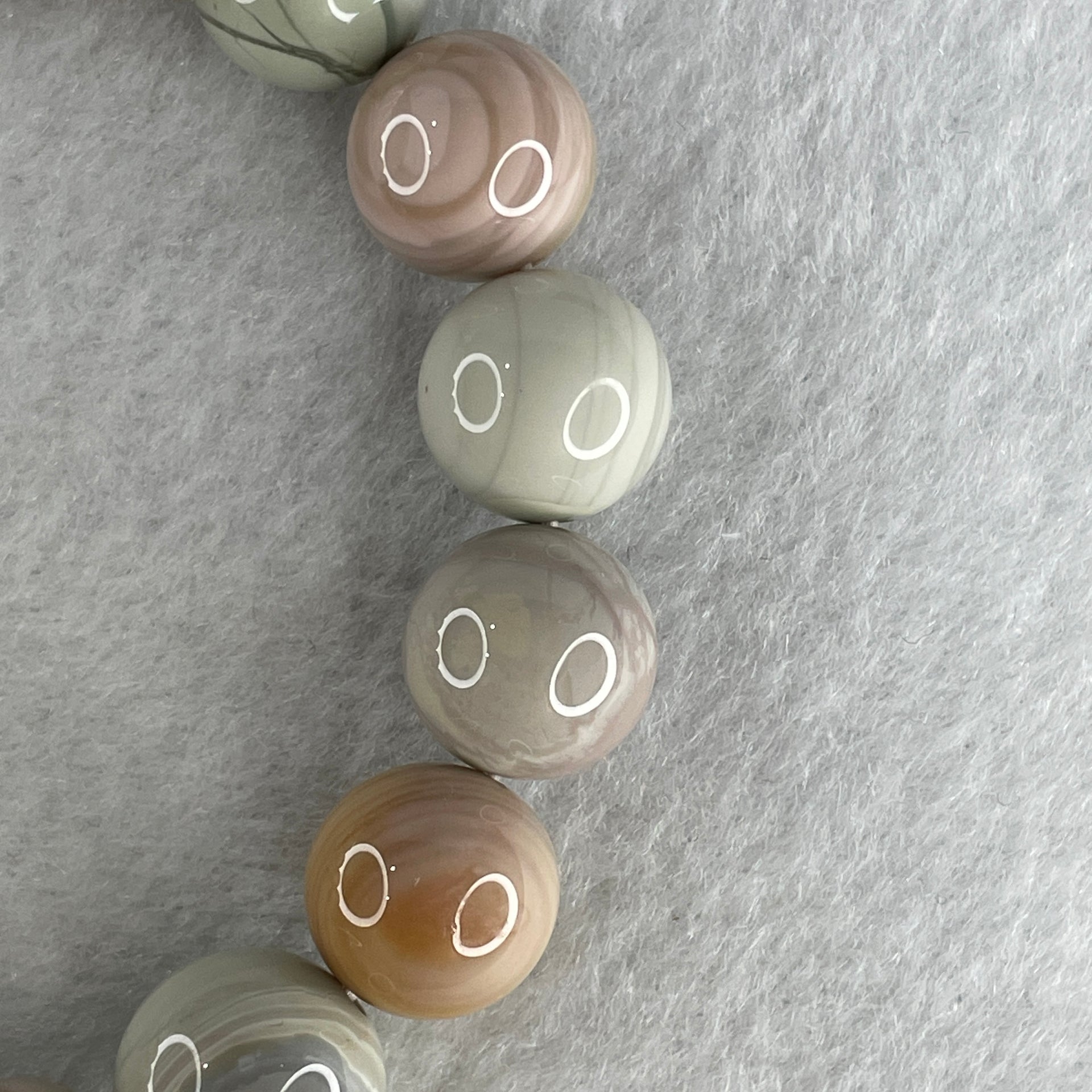 Certified Natural Alashan Agate Pastel Green Beads Bracelet 42.28g 16.5cm 12.8mm 17Beads - Huangs Jadeite and Jewelry Pte Ltd