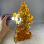 Liuli Orange Guan Gong Display 1,248.8g 120.0 by 160.0 by 200.0mm - Huangs Jadeite and Jewelry Pte Ltd