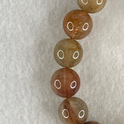 Average Grade Natural Copper Rutilated Quartz Beads Bracelet 40.96g 16cm 12.1mm 17 Beads - Huangs Jadeite and Jewelry Pte Ltd