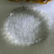 Natural Grey Rabbit Hair Beads Bracelet 9.59g 15.5cm 6.3mm 30 Beads - Huangs Jadeite and Jewelry Pte Ltd