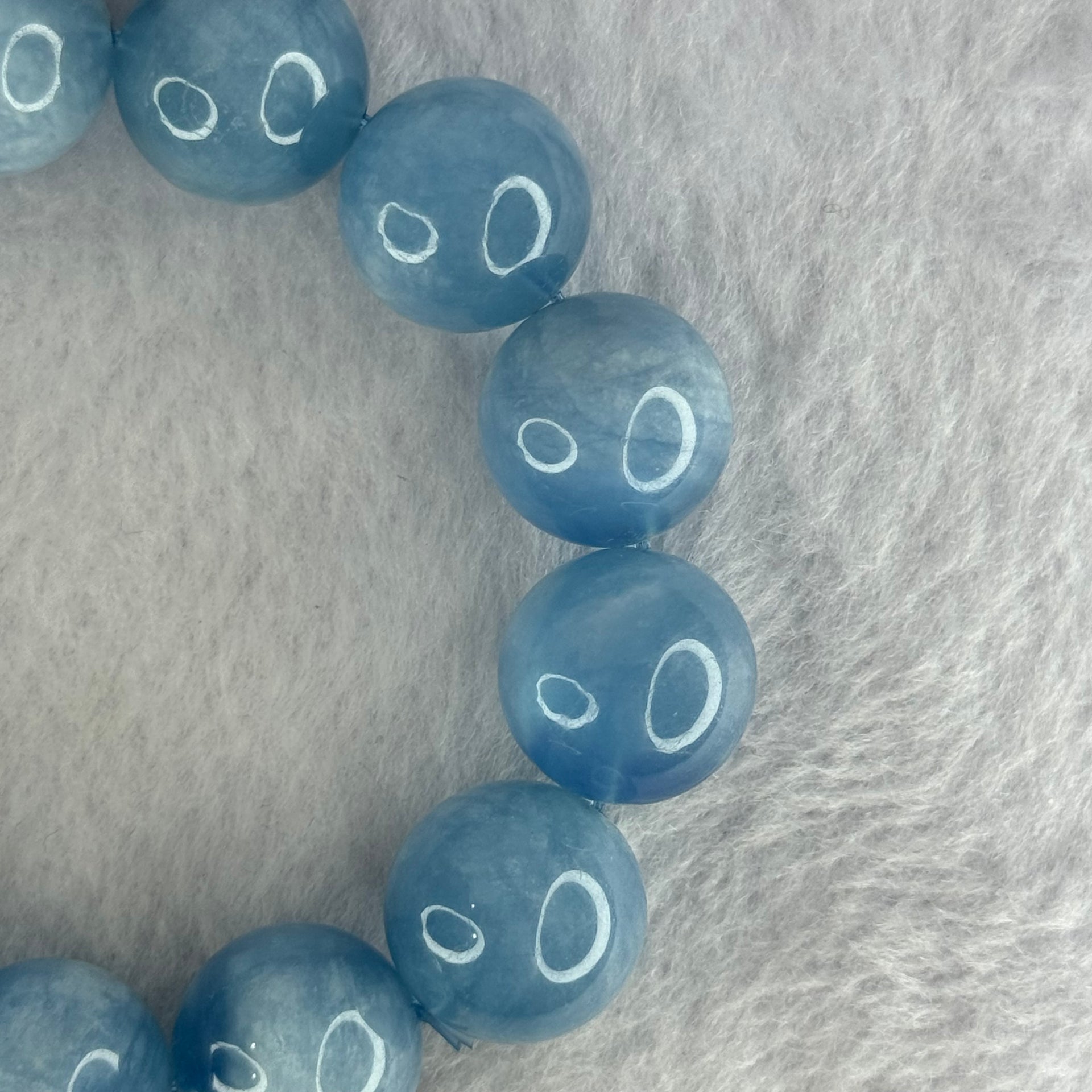 Natural Aquamarine Beads Bracelet 93.37g 19cm 17.5mm 13 Beads - Huangs Jadeite and Jewelry Pte Ltd