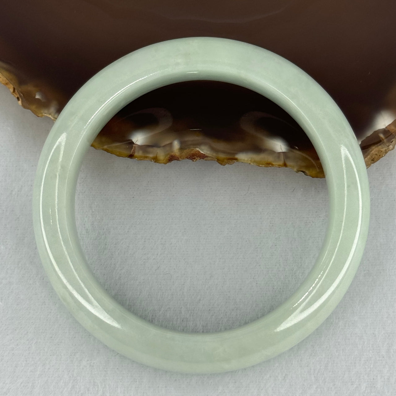 Type A Sky Blue Jadeite Bangle Internal Diameter 57.9mm 74.84g 14.3 by 9.5mm (Close to Perfect) - Huangs Jadeite and Jewelry Pte Ltd