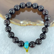 Natural Zitan Wood Beads with Turquoise Bracelet 15.30g 17cm 10.3mm 19 Beads - Huangs Jadeite and Jewelry Pte Ltd