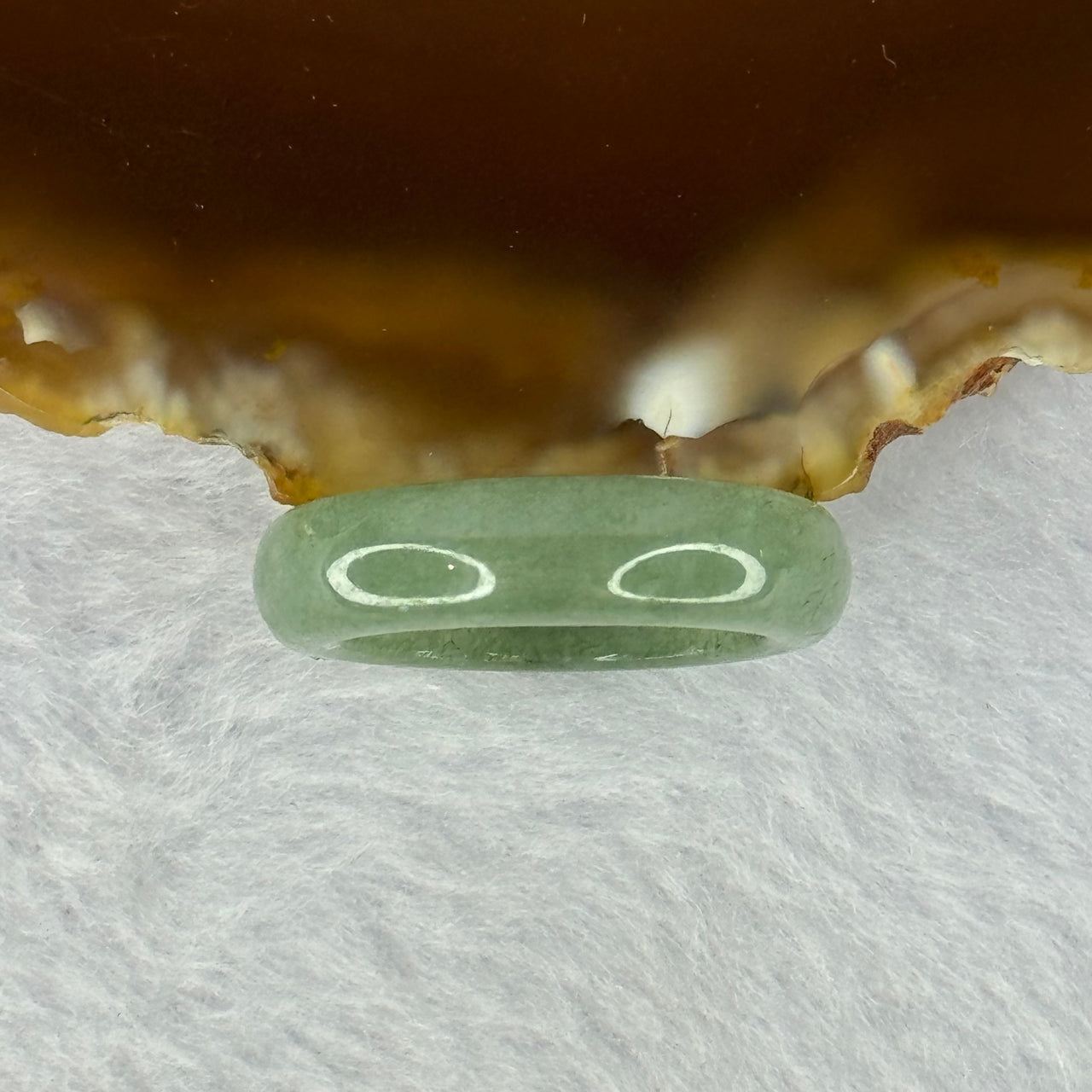 Type A Green Jadeite Ring 4.05g 6.0 by 3.9mm US7 HK15.5 (Slight External Line) - Huangs Jadeite and Jewelry Pte Ltd