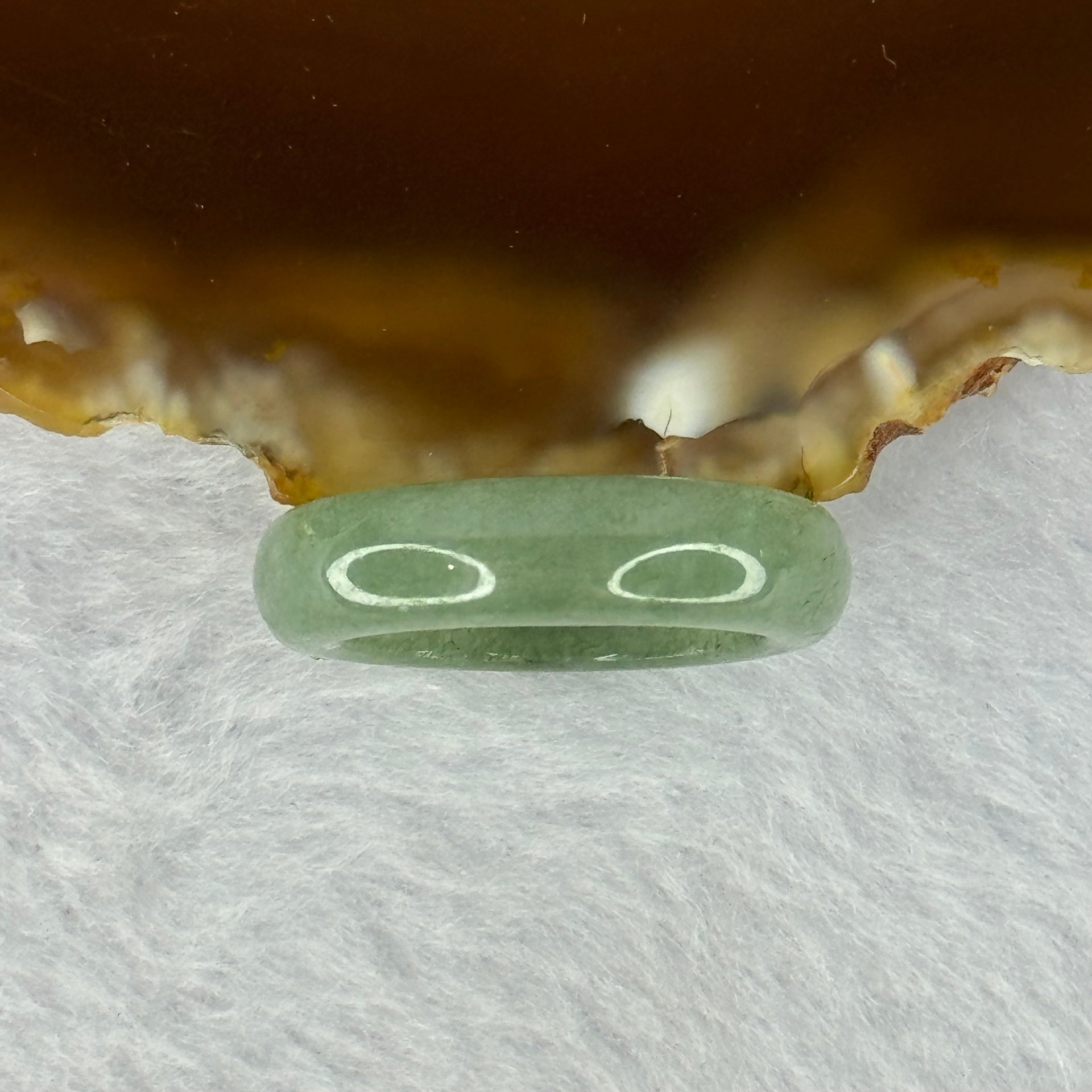 Type A Green Jadeite Ring 4.05g 6.0 by 3.9mm US7 HK15.5 (Slight External Line) - Huangs Jadeite and Jewelry Pte Ltd