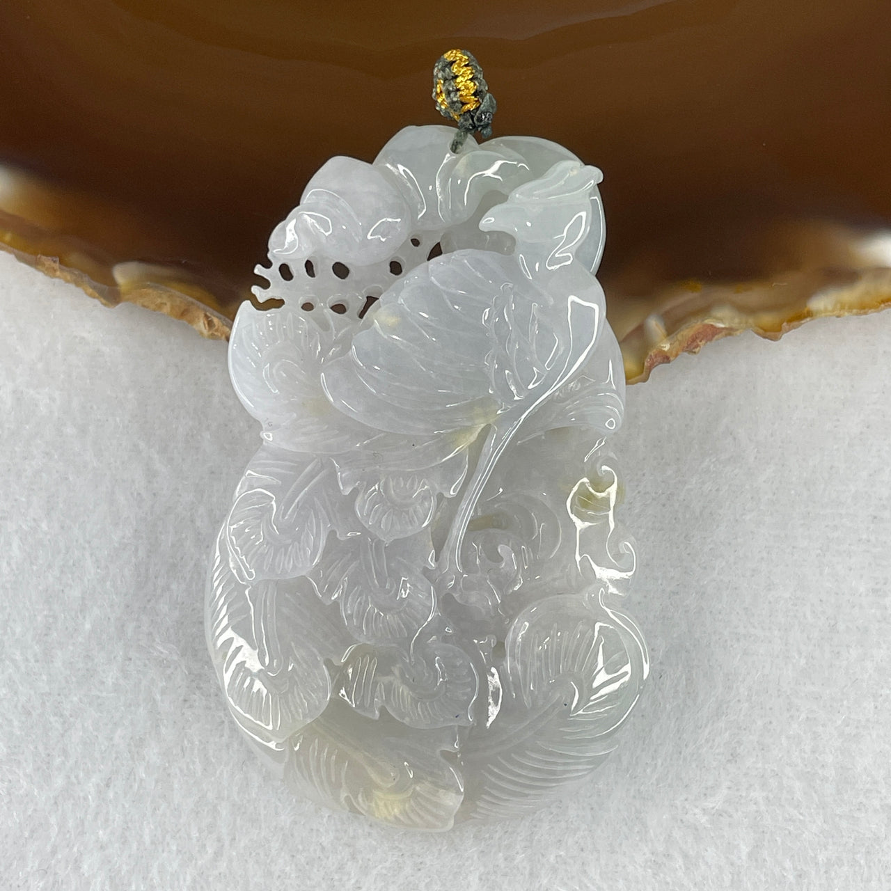 Certified Natural Type A Light Lavender & Green Piao Hua Jadeite Phoenix Pendant | Masterpiece Double-Sided High-Relief Carving | Saturated Myanmar Feicui Spiritual Ascension Amulet (47.01g | 63.3x40.4x10.8mm)