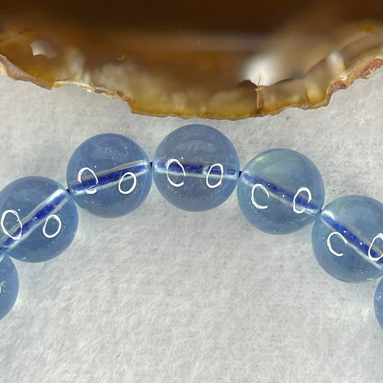 Certified Very Good Natural Transparent Aquamarine Beads Bracelet 31.36g 16.5cm 10.8mm 19 Beads