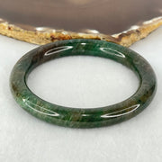 Natural Dark Green with Brown Patches Aventurine Bangle Internal Diameter 58.3mm 42.37g 9.5 by 9.6mm - Huangs Jadeite and Jewelry Pte Ltd