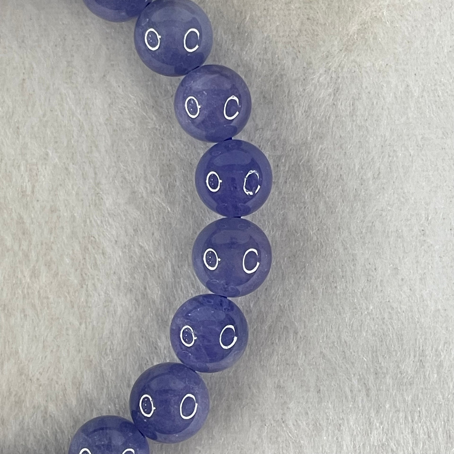 Above Average Grade Natural Blue Tanzanite Beads Bracelet 24.67g 15.5cm 8.8mm 22 Beads - Huangs Jadeite and Jewelry Pte Ltd