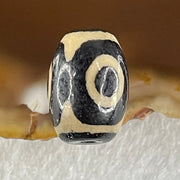 Natural Powerful Tibetan Old Oily Agate 3 Eyes Dzi Bead Heavenly Master (Tian Zhu) 三眼天诛 2.06g 13.5 by 10.0mm - Huangs Jadeite and Jewelry Pte Ltd