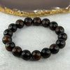 Rare Natural Lighting Strike Yabai Beads Bracelet 罕见天然雷击崖柏手链 11.35g 17.5cm 12.2mm 17 Beads - Huangs Jadeite and Jewelry Pte Ltd