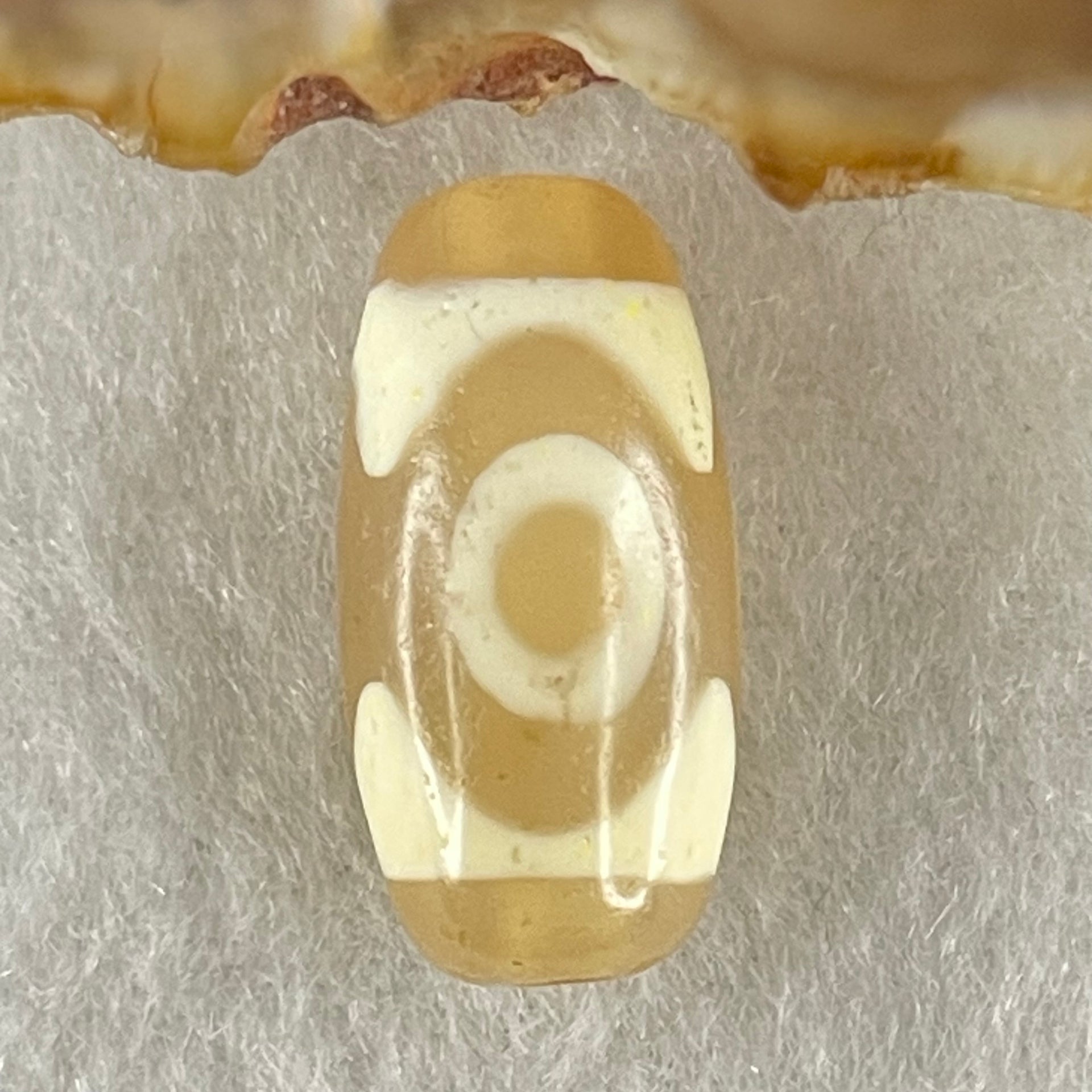 Natural Powerful Tibetan Old Oily Agate 3 Eyes Dzi Bead Heavenly Master (Tian Zhu) 三眼天诛 2.84g 19.8 by 10.0mm - Huangs Jadeite and Jewelry Pte Ltd