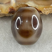 Natural Powerful Tibetan Old Oily Agate 4 Nectar Vessel Dzi Bead Heavenly Master (Tian Zhu) 花蜜容器天珠 2.83g 14.0 by 12.0mm - Huangs Jadeite and Jewelry Pte Ltd