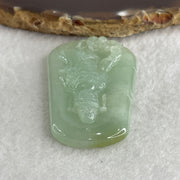 Natural Type A Jelly Light Green Jadeite Guan Yin on Lotus Flower Pendant 23.91g 55.0 by 34.1 by 7.5mm - Huangs Jadeite and Jewelry Pte Ltd