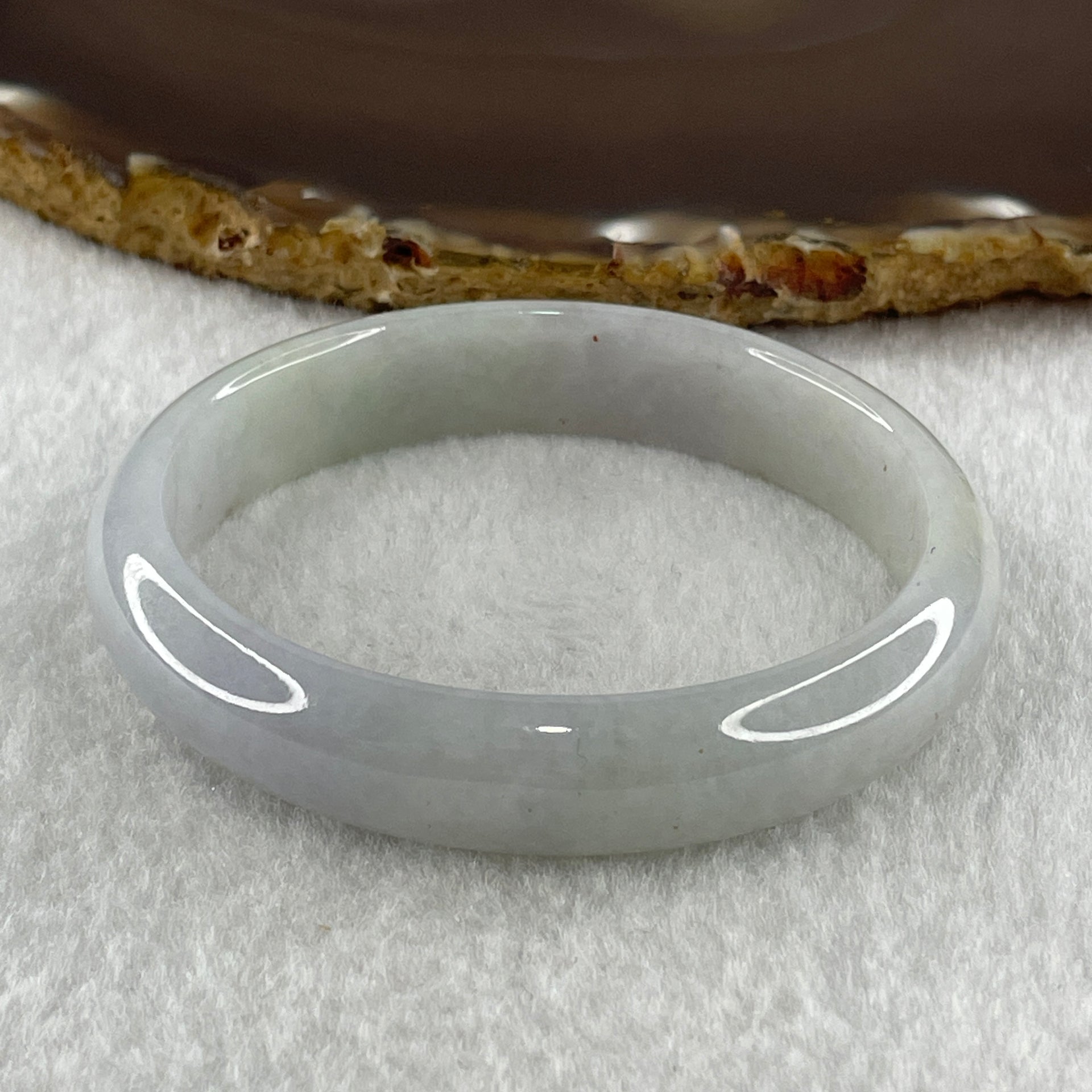 Type A Natural Light Lavender Light Green Jadeite Oval Bangle 34.80g Inner Diameter 53.2mm 11.8 by 6.3mm (Very Very Slight Internal Lines) - Huangs Jadeite and Jewelry Pte Ltd
