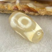 Natural Powerful Tibetan Old Oily Agate 3 Eyes Dzi Bead Heavenly Master (Tian Zhu) 三眼天诛 2.94g 19.6 by 10.0mm - Huangs Jadeite and Jewelry Pte Ltd