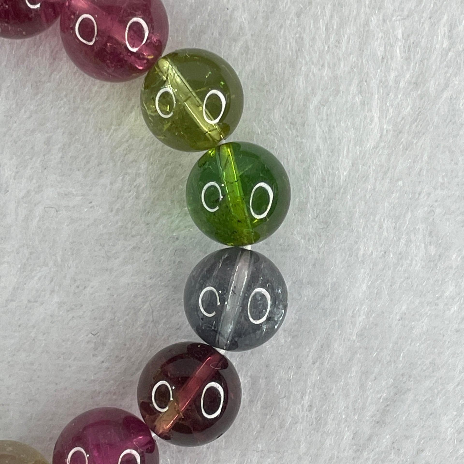 Very Very Good Natural Tourmaline Crystal Beads Bracelet 33.18g 14.5cm 10.7mm 17Beads - Huangs Jadeite and Jewelry Pte Ltd