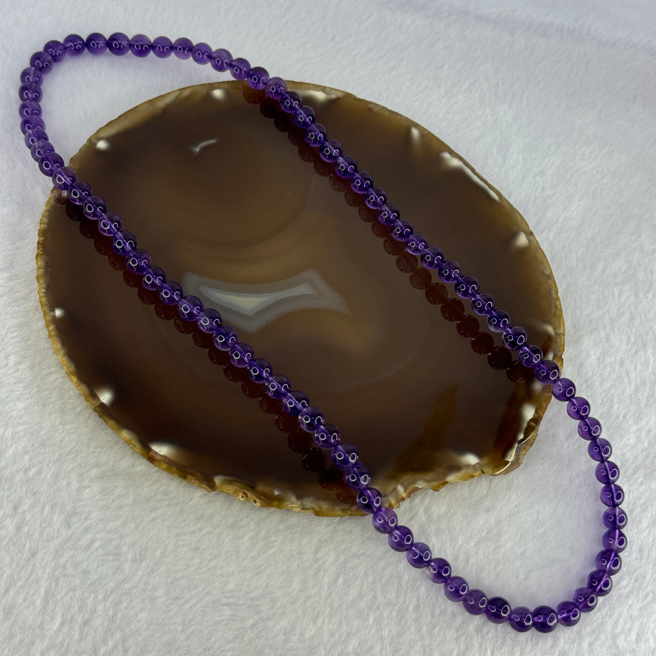 Good Grade Natural Amethyst Necklace 39.51g 7.3mm 79 Beads - Huangs Jadeite and Jewelry Pte Ltd