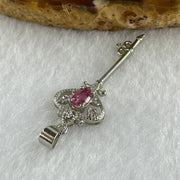 Natural Tourmaline Crystal Key with Charm Pendant in S925 Sliver 1.38g 5.2 by 3.8 by 2.0mm - Huangs Jadeite and Jewelry Pte Ltd