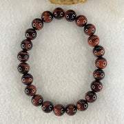 Natural Red Tiger's Eye Quartz Beads Bracelet 18.07g 15.5cm 8.3mm 23 Beads - Huangs Jadeite and Jewelry Pte Ltd