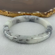 Type A Grey Wuji Piao Hua Jadeite Bangle Internal Diameter 58.3mm 50.61g 10.9 by 8.5mm (Close to Perfect) - Huangs Jadeite and Jewelry Pte Ltd