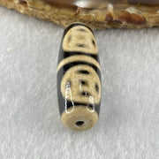 Natural Powerful Tibetan Old Oily Agate Four Coins Dzi Bead Heavenly Master (Tian Zhu) 9.29g 36.9 by 12.7mm - Huangs Jadeite and Jewelry Pte Ltd