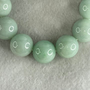 Type A Light Green Jadeite Beads Bracelet 92.33g 15.5cm 16.2mm 13 Beads (Very Slight Internal Lines) - Huangs Jadeite and Jewelry Pte Ltd