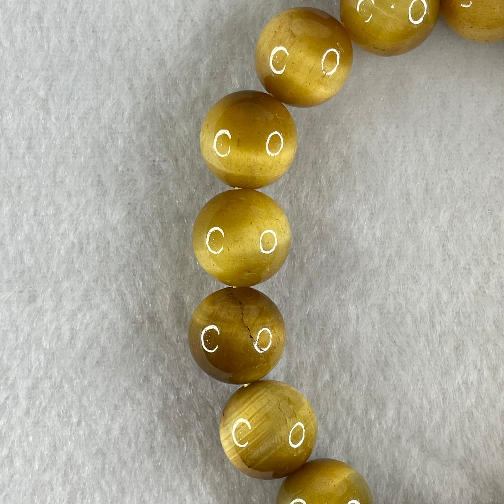 Good Grade Natural Yellow Tiger Eye Quartz Beads Bracelet 天然黄虎眼手链 40.47g 16cm 12.2mm 17 Beads - Huangs Jadeite and Jewelry Pte Ltd