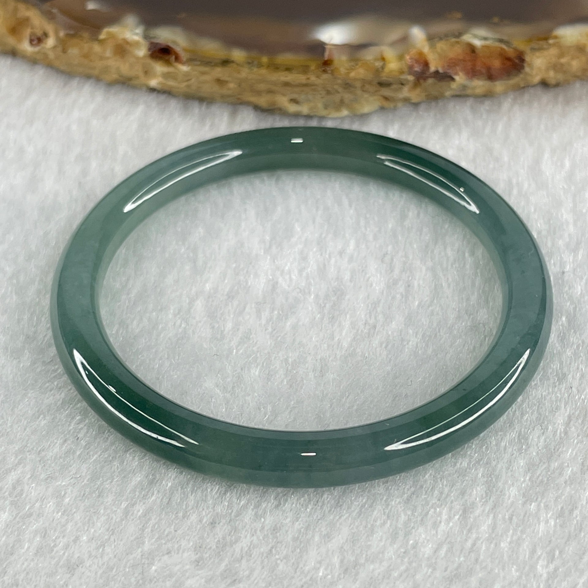 Natural Type A Icy Blueish Green Jadeite Baby Bangle 8.20g Inner Diameter 38.5mm Thickness 4.6 by 5.0mm (Perfect) - Huangs Jadeite and Jewelry Pte Ltd