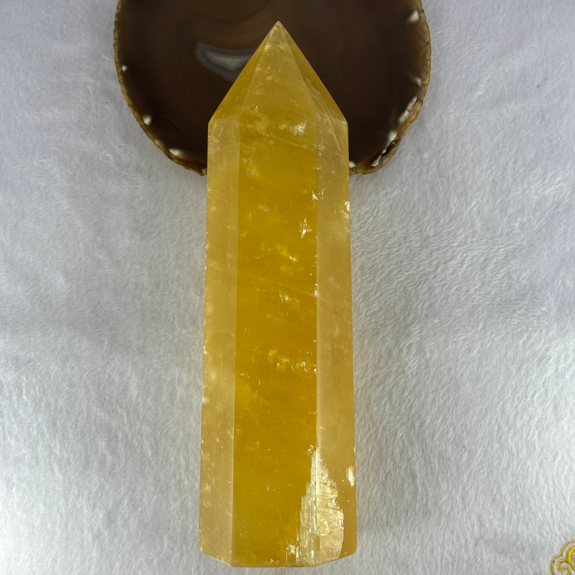 Natural Yellow Calcite Tower Display 1,926.4g 245.0 by 74.0 by 65.0mm - Huangs Jadeite and Jewelry Pte Ltd