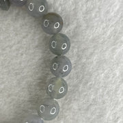 Certified Natural Type A Semi icy Wuyji Grey Jadeite Beads with Lulutong Charm Bracelet 25.45g 15cm 8.4mm 20 Beads - 14.5 by 11.8mm Lulutong - Huangs Jadeite and Jewelry Pte Ltd