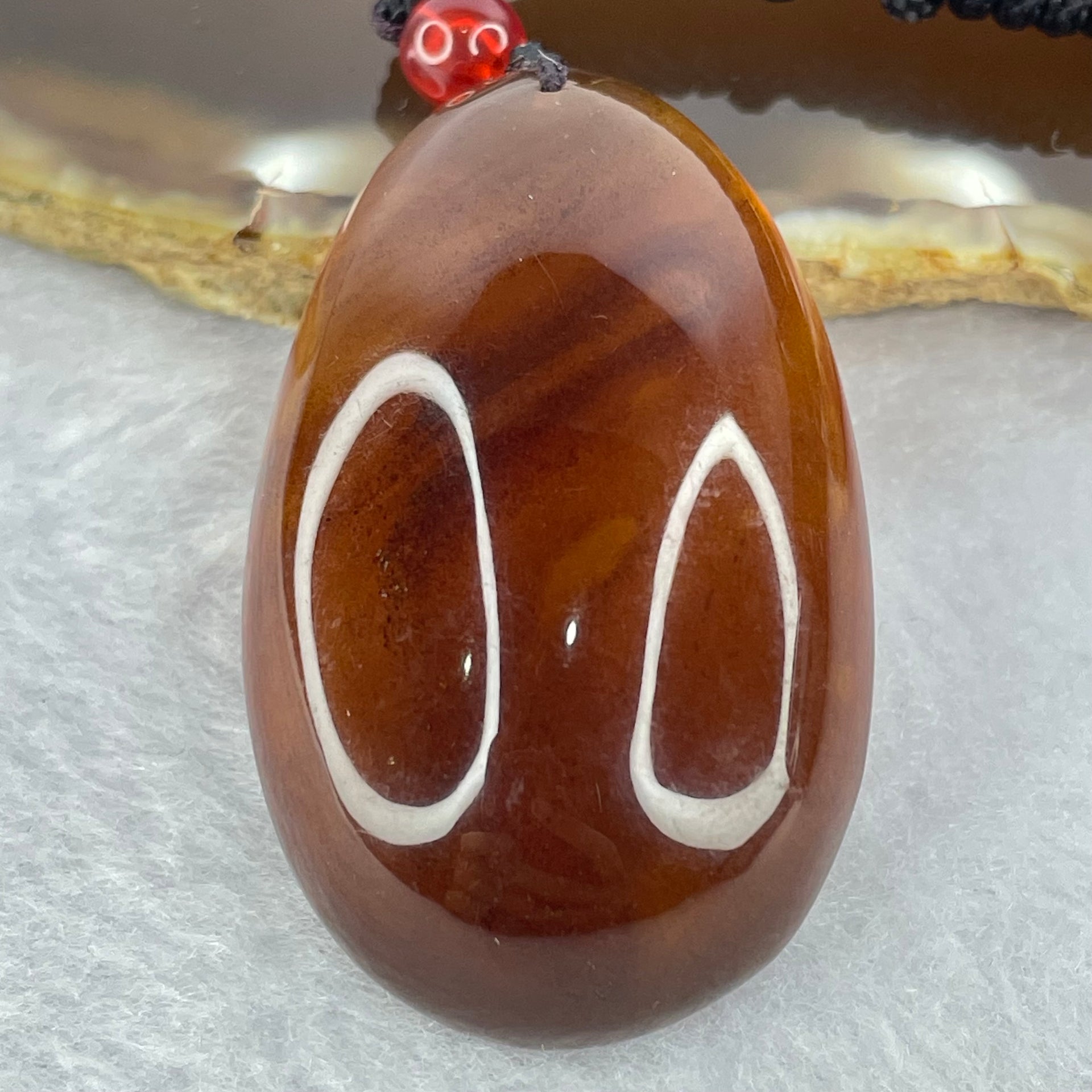 Natural Cognac with Red Amber Pendent 12.40g 51.3 by 32.7 by 20.8mm - Huangs Jadeite and Jewelry Pte Ltd