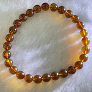 Natural Purple Honey Amber Beads Bracelet 天然紫蜜琥珀手链 3.81g 15.5cm 6.4mm 28 Beads - Huangs Jadeite and Jewelry Pte Ltd