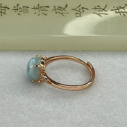 Natural Larimar in S925 Silver Rose Gold Color Ring (Adjustable Size) 2.29g 10.0 by 7.9 by 5.5mm - Huangs Jadeite and Jewelry Pte Ltd