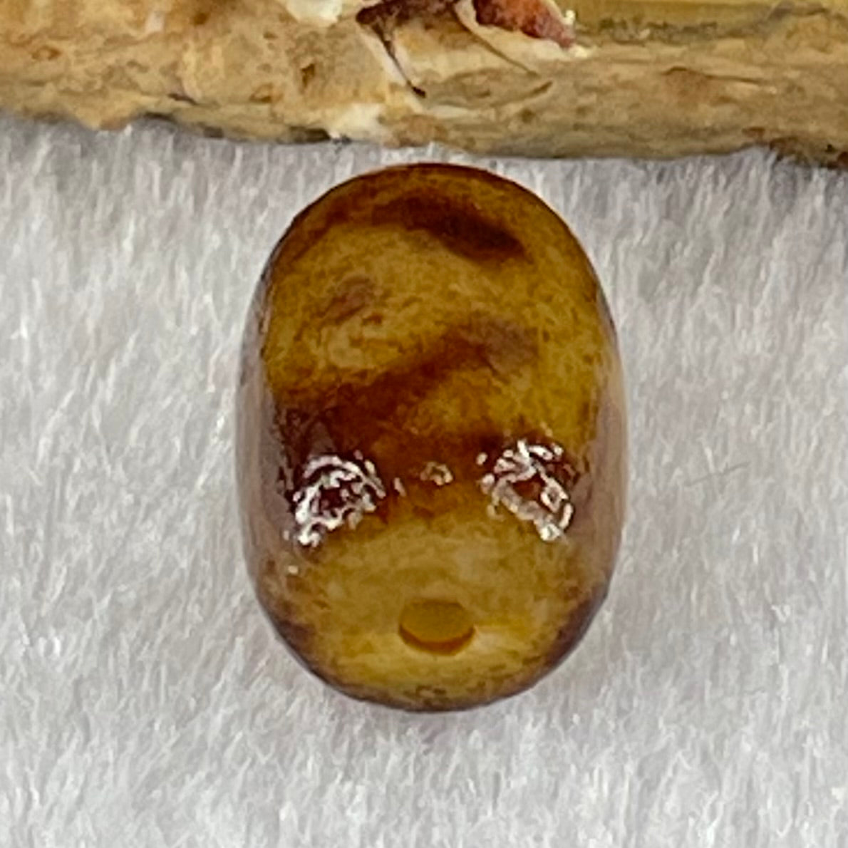 Natural Powerful Tibetan Old Oily Agate Patina Guiren Tairen Human Dzi Bead Totem Amulet Heavenly Master (Tian Zhu) 贵人天诛 1.50g 11.9 by 8.8mm - Huangs Jadeite and Jewelry Pte Ltd