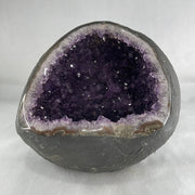 Natural Amethyst Cave with Wooden Stand 5,040.4g 200.0 by 170.0 by 225.0mm - Huangs Jadeite and Jewelry Pte Ltd