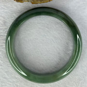 Type A Dark Green and Green Jadeite Bangle Internal Diameter 55.5mm 63.69g 14.1 by 8.5mm (Slight Internal Line) - Huangs Jadeite and Jewelry Pte Ltd