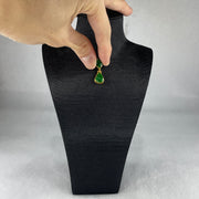 Type A Spicy Green Tear Drop Design Jade Jadeite 18k Yellow gold 1.4g 26.9 by 9.7 by 4.3mm - Huangs Jadeite and Jewelry Pte Ltd