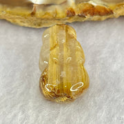Natural Golden Rutilated Quartz Pixiu Charm 4.07g 20.6 by 12.3 by 9.5mm - Huangs Jadeite and Jewelry Pte Ltd