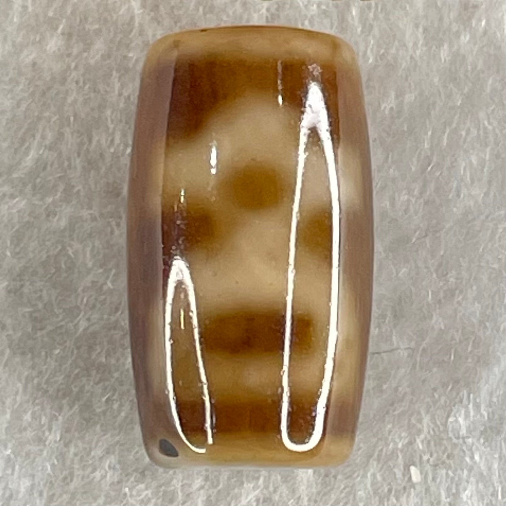Natural Powerful Tibetan Old Oily Agate Double Cai Shen Dzi Bead Heavenly Master (Tian Zhu) 双财神长天珠 4.81g 20.3 by 11.8mm - Huangs Jadeite and Jewelry Pte Ltd